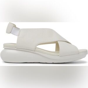 NEW CAMPER BALLOON WHITE LEATHER SANDALS 39 8.5